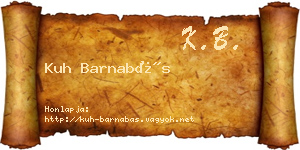 Kuh Barnabás névjegykártya